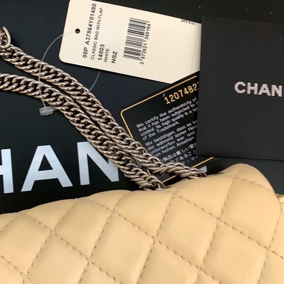 💛CHANEL Butter Yellow Bone Ivory East West Bijoux Silver Chain Quilted Flap Bag - Picture 13 of 16